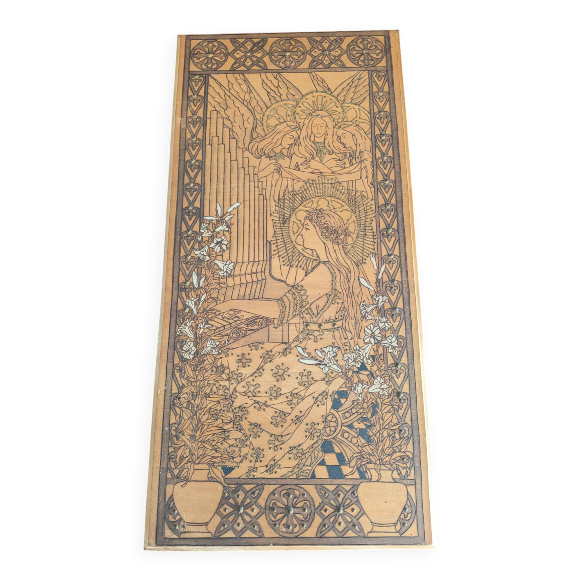 Panneau décoratif en bois type art nouveau
