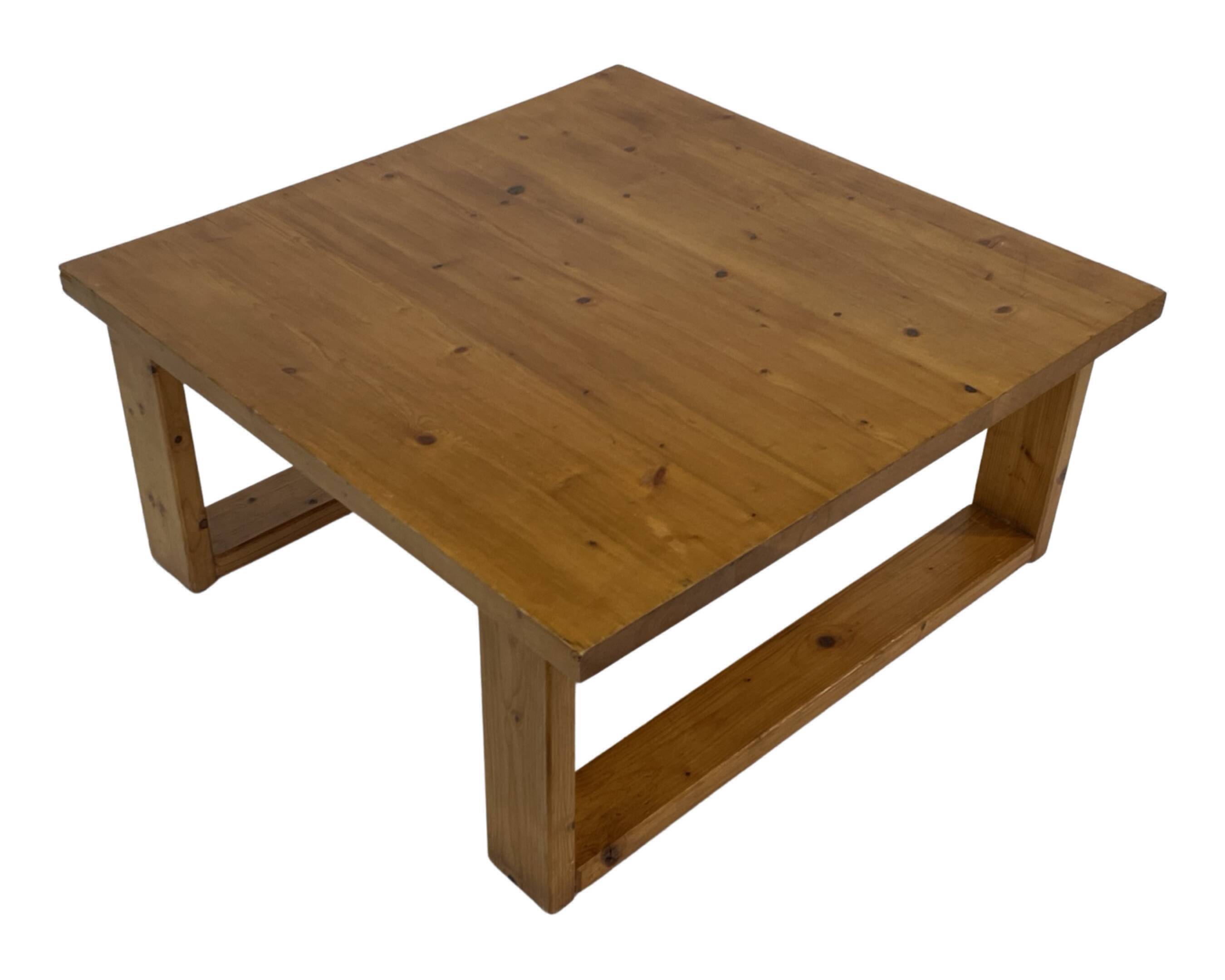 Vintage coffee table pinewood minimalist 1960s