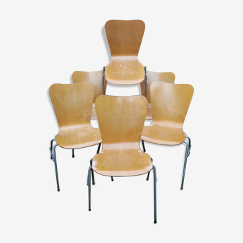 Ensemble de 6 chaises Horgen Glarus années 50/60