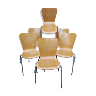 Ensemble de 6 chaises Horgen Glarus années 50/60