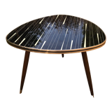 Vintage glass top tripod table 60s