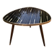 Vintage glass top tripod table 60s