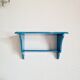 Blue wood wall shelf