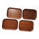 Set of Four Midcentury Serving Teak Trays Backman for Airlines, Finland, 19
