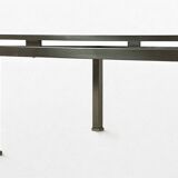 Brass coffee table with smoked glass top by Guy Lefevre, 1970s