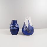 Vases set in blue white