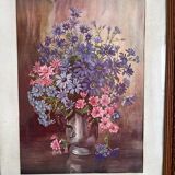Wooden frame with flower poster
