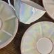 Iridescent vintage coffee service Digoin Sarreguemines