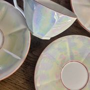 Iridescent vintage coffee service Digoin Sarreguemines