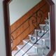 Solid wood mirror with gilded metal edging 47.50x 67 cm