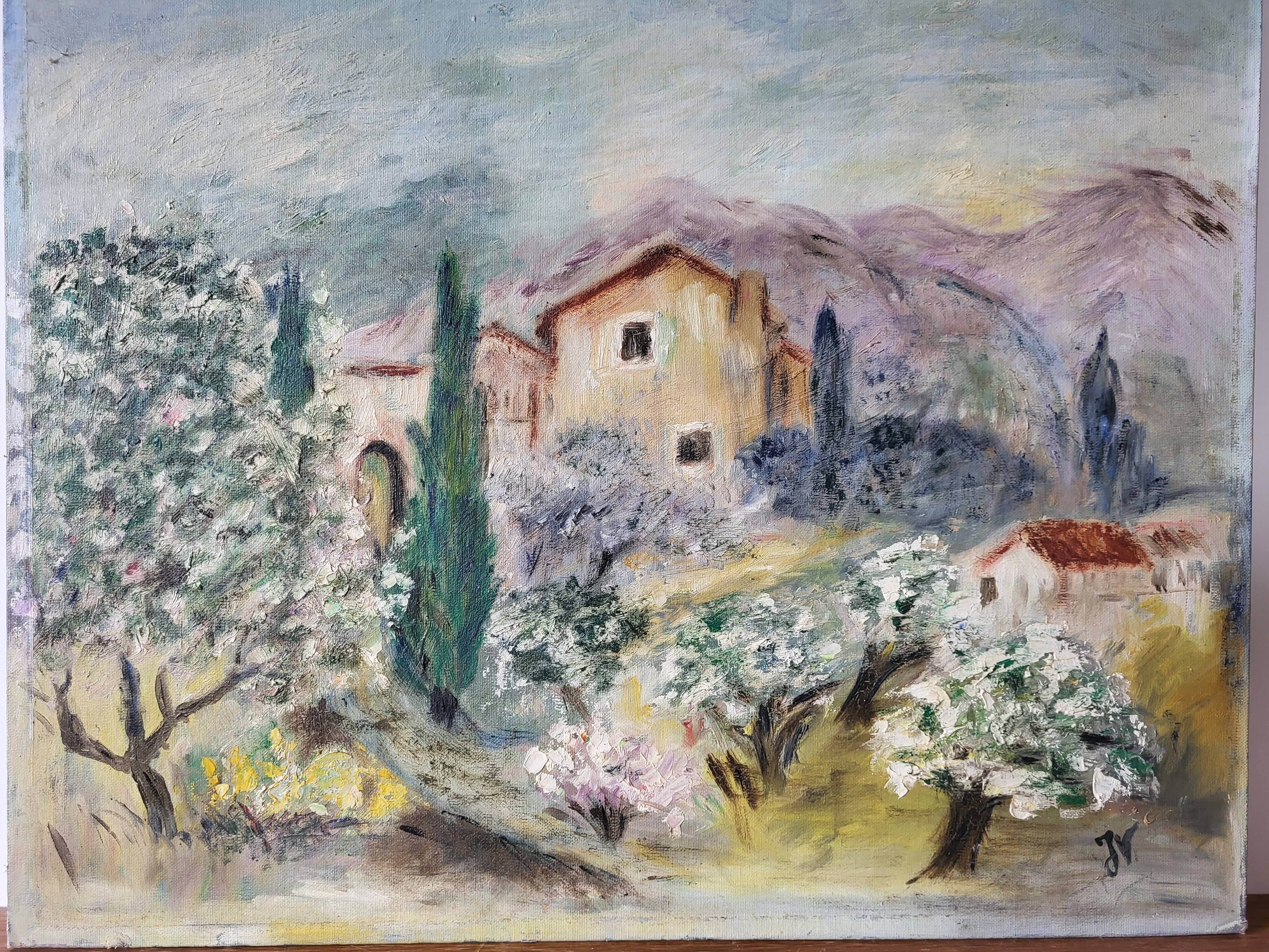 Oil painting on cardboard - Landscape