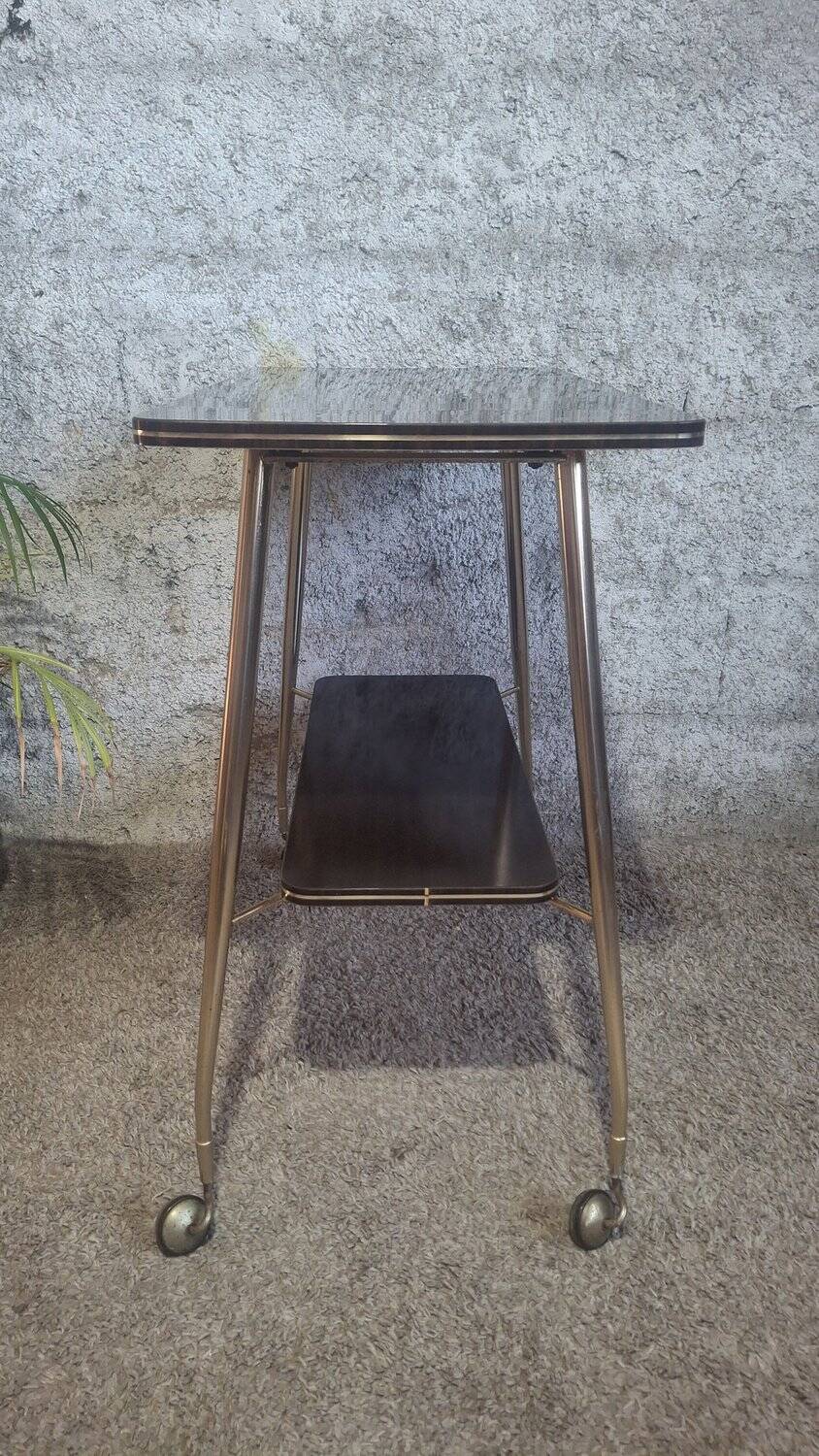Desserte en laiton et formica annees 50/60