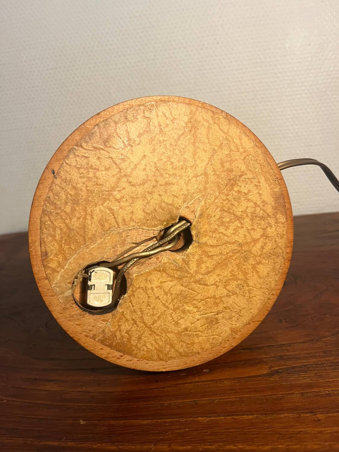 Solid wood table lamp base from the 60s
