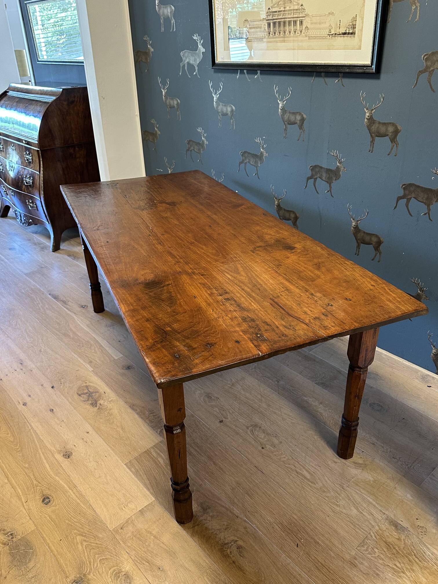 Table de ferme coloniale antique