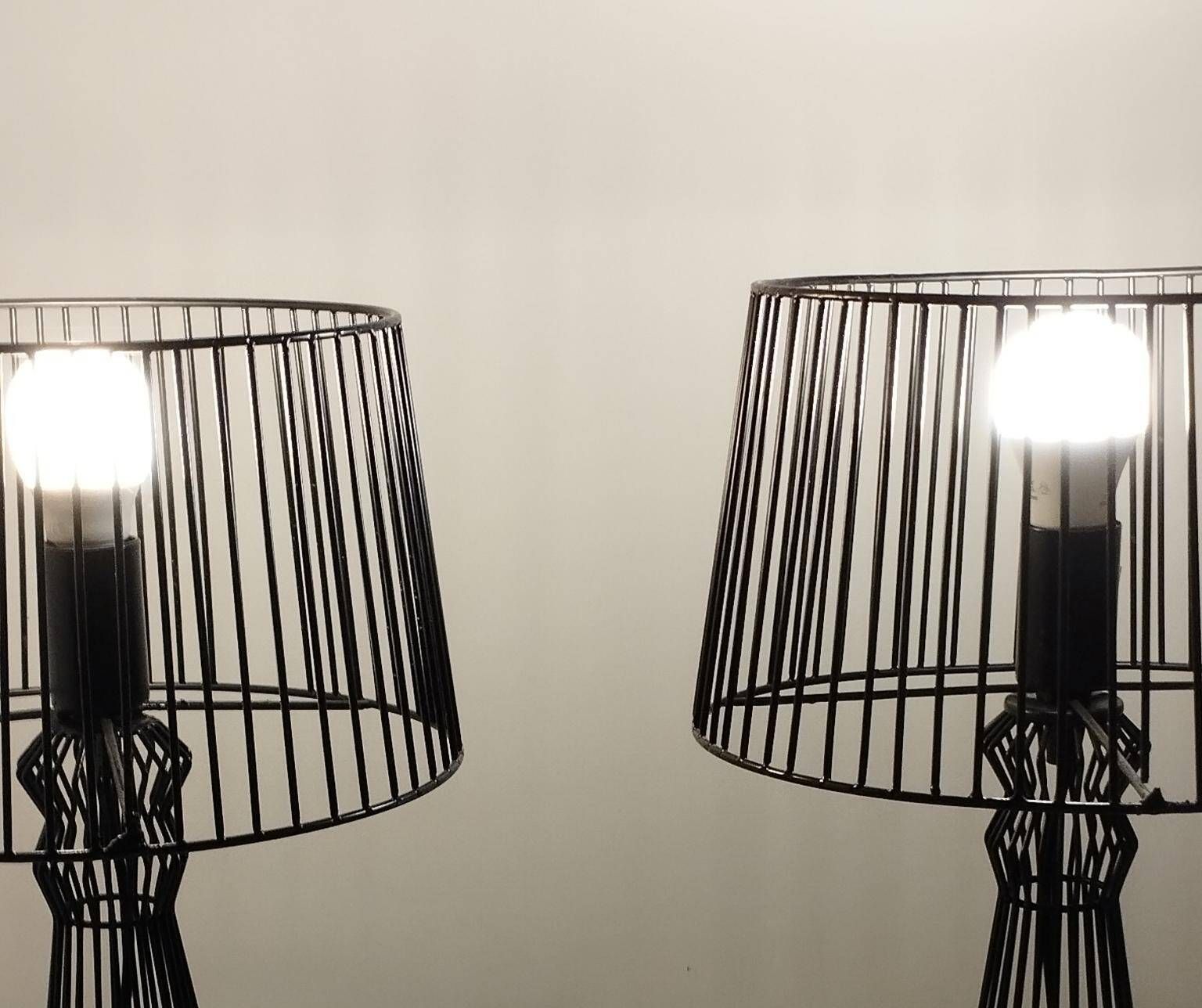 Pair of black modernist design lamps