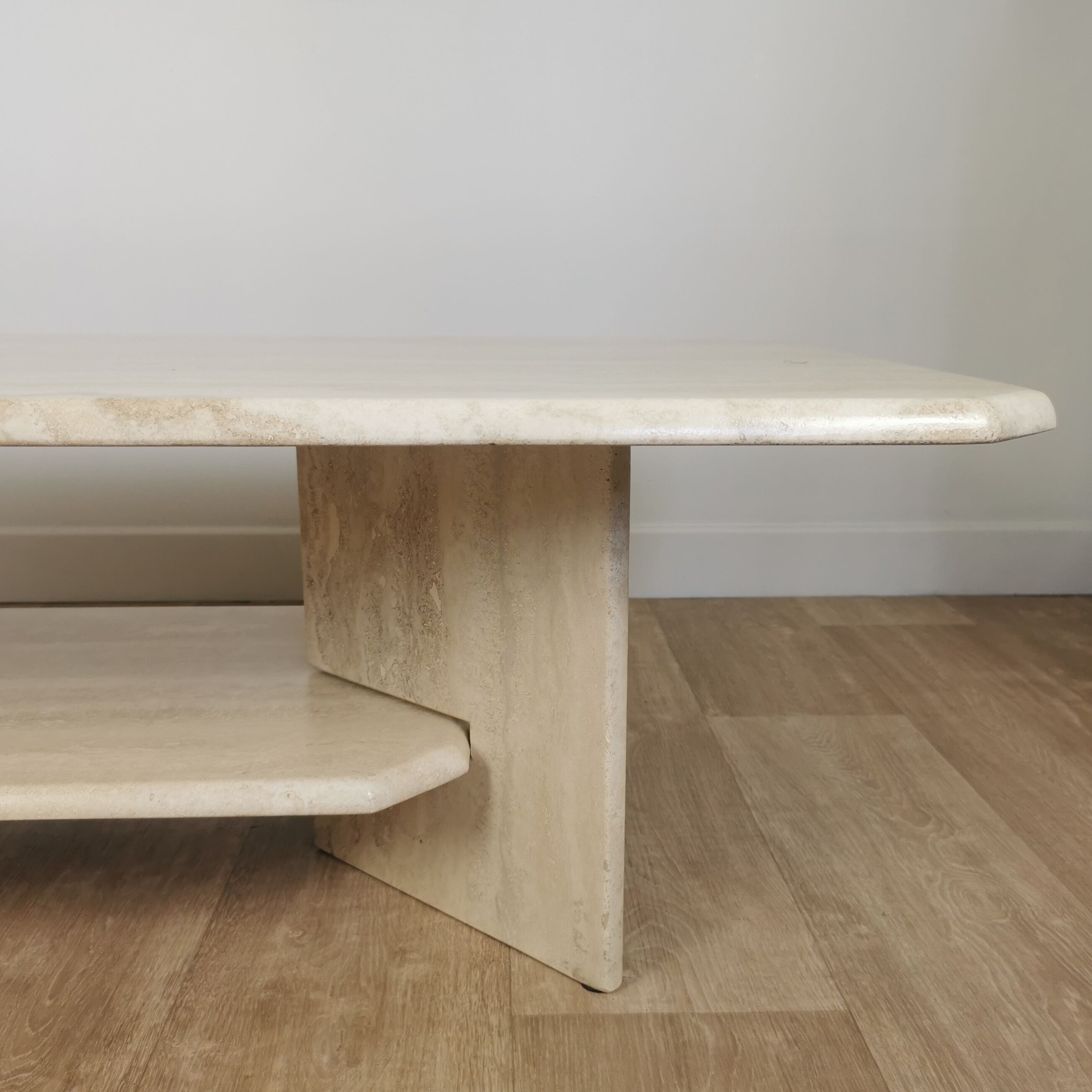 Travertine coffee table