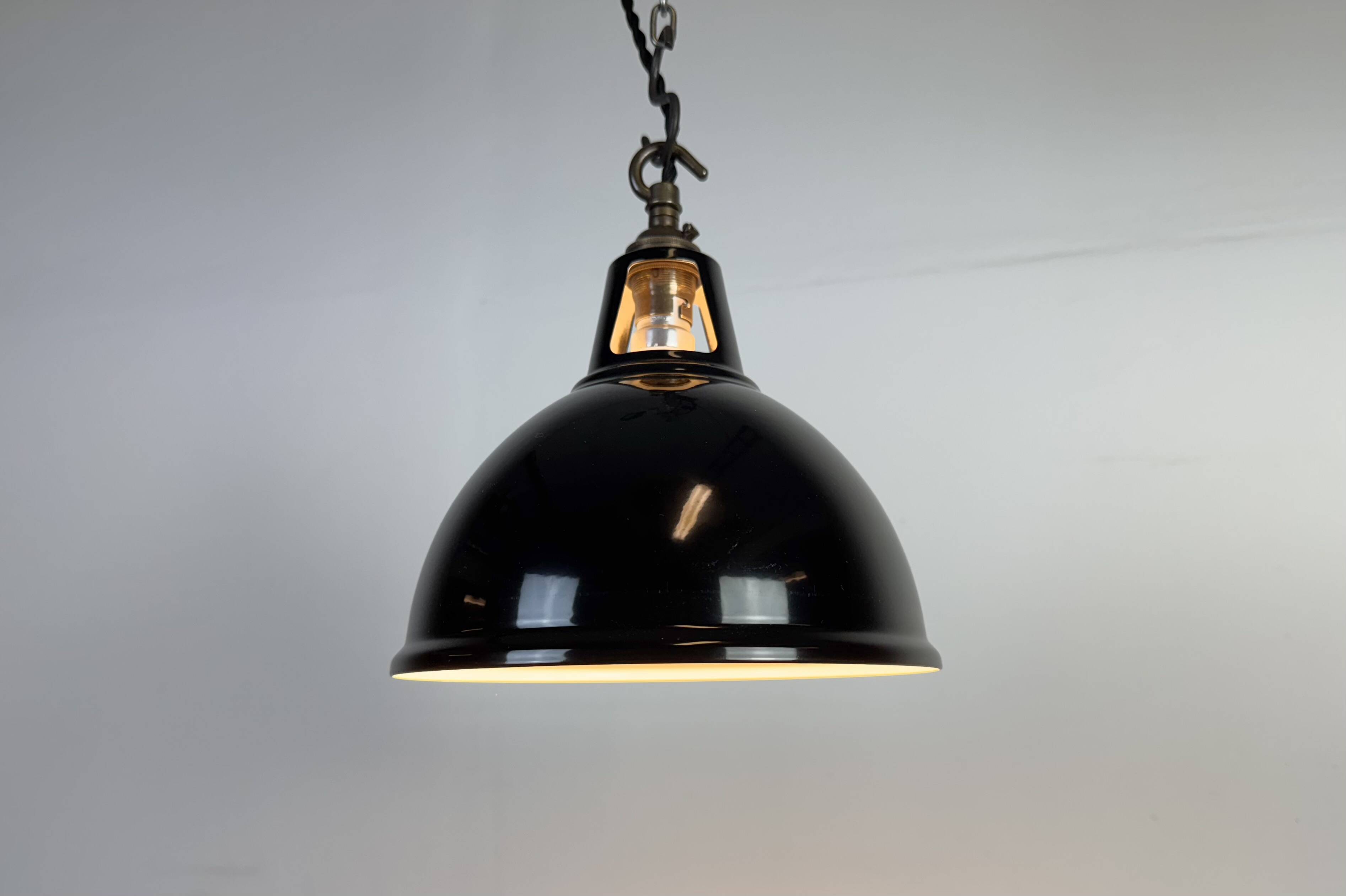 Vintage Industrial Black Painted Pendant Lamp