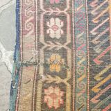 Tapis d'orient fait main de couloir caucasien ancien Kazak  3,09 x 1,52 m