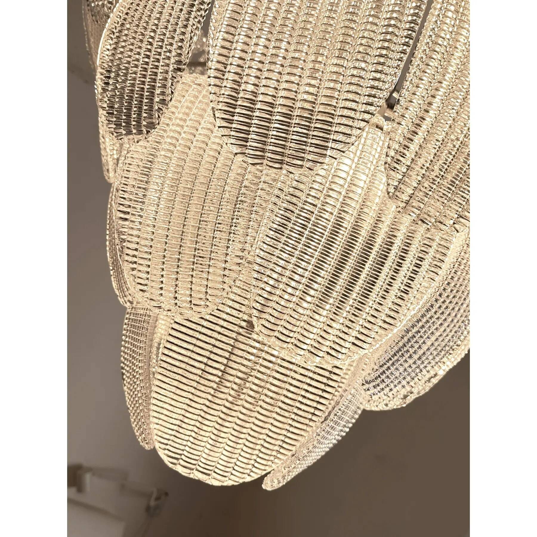 Contemporary Diamanted Trasparent “Petals” Murano Glass Chandelier by Simoe