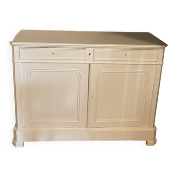 Reworked solid wood buffet in off-white – Louis-Philippe style