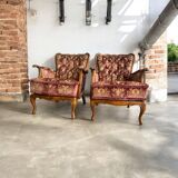 Set of 2 vintage baroque club chairs/armchairs
