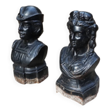 Pair of cast iron andirons