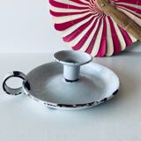 White enamelled candle holder