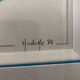Watercolor painting nadine martinique st anne + wood frame #a224