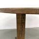 Oval table with T-shaped legs, solid oak, student woodworking project.