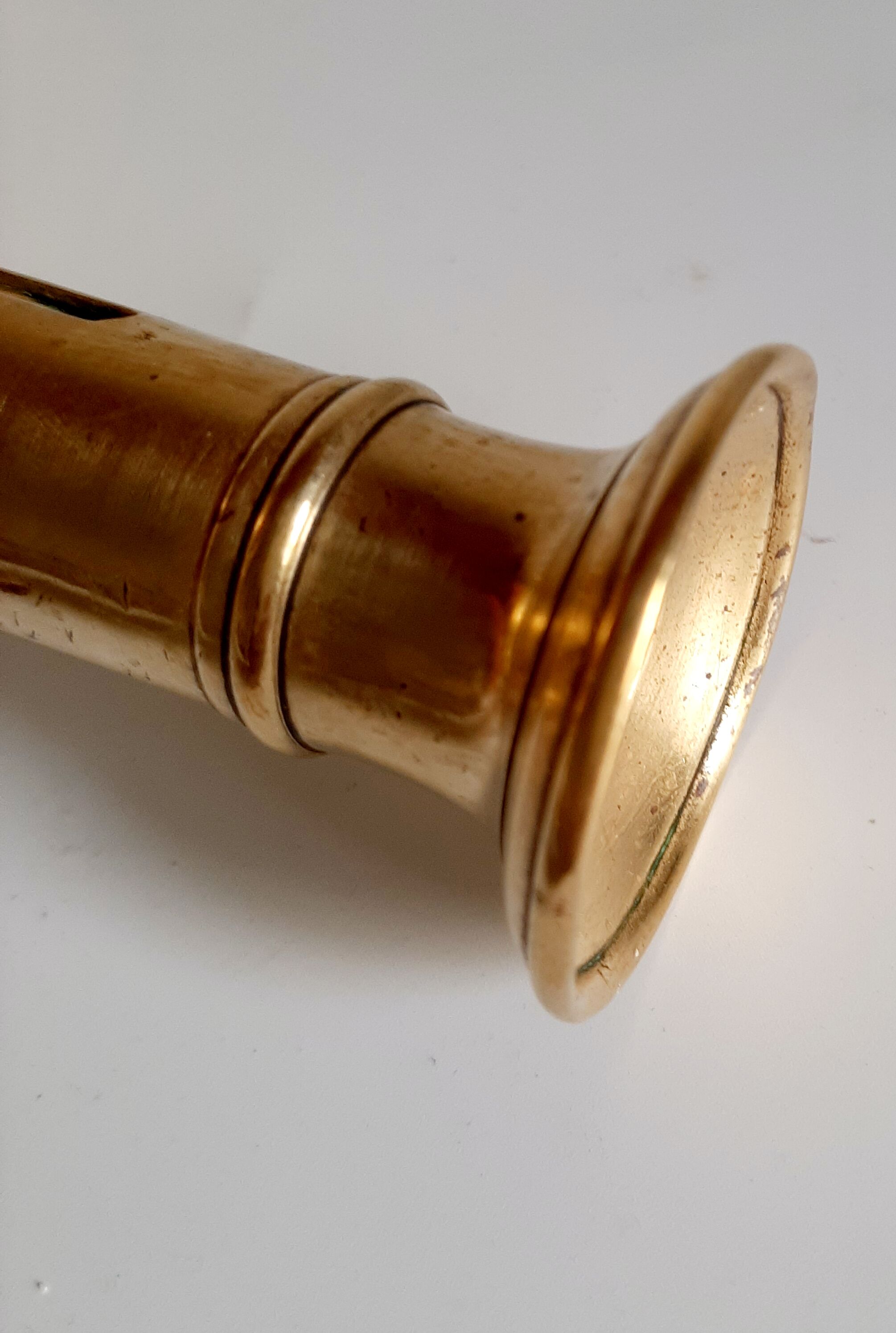 Golden brass candle holder