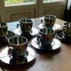 Set of 6 "Space Age" mirror polished stainless steel espresso cups - Sola Swi