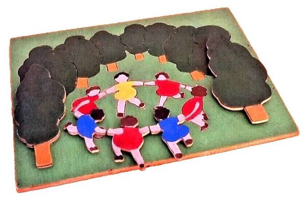 Années 1940    Jeu de formes  Puzzle bois '' la ronde