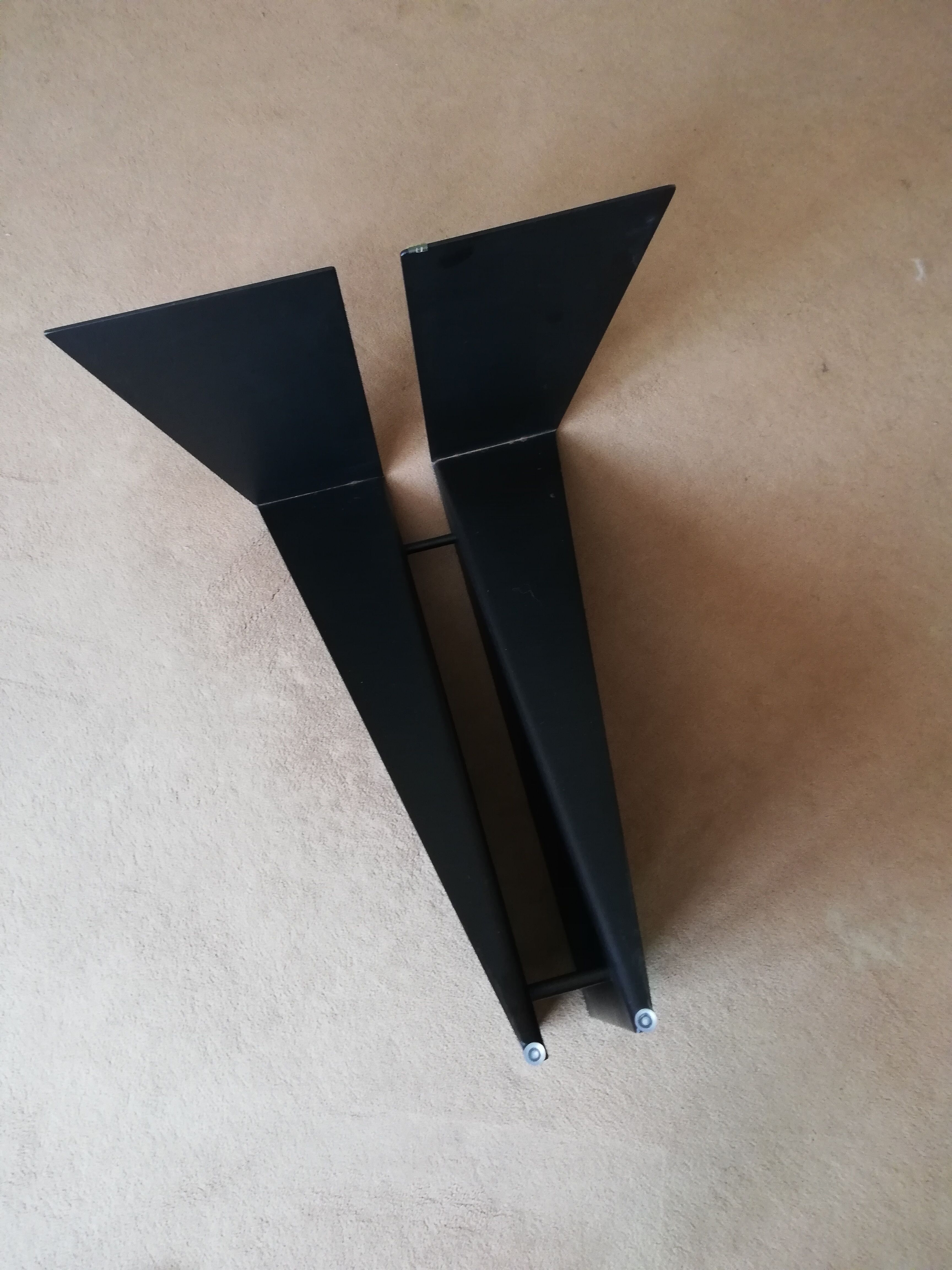 Black metal and glass coffee table