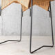 Tabouret métal et rotin années 60