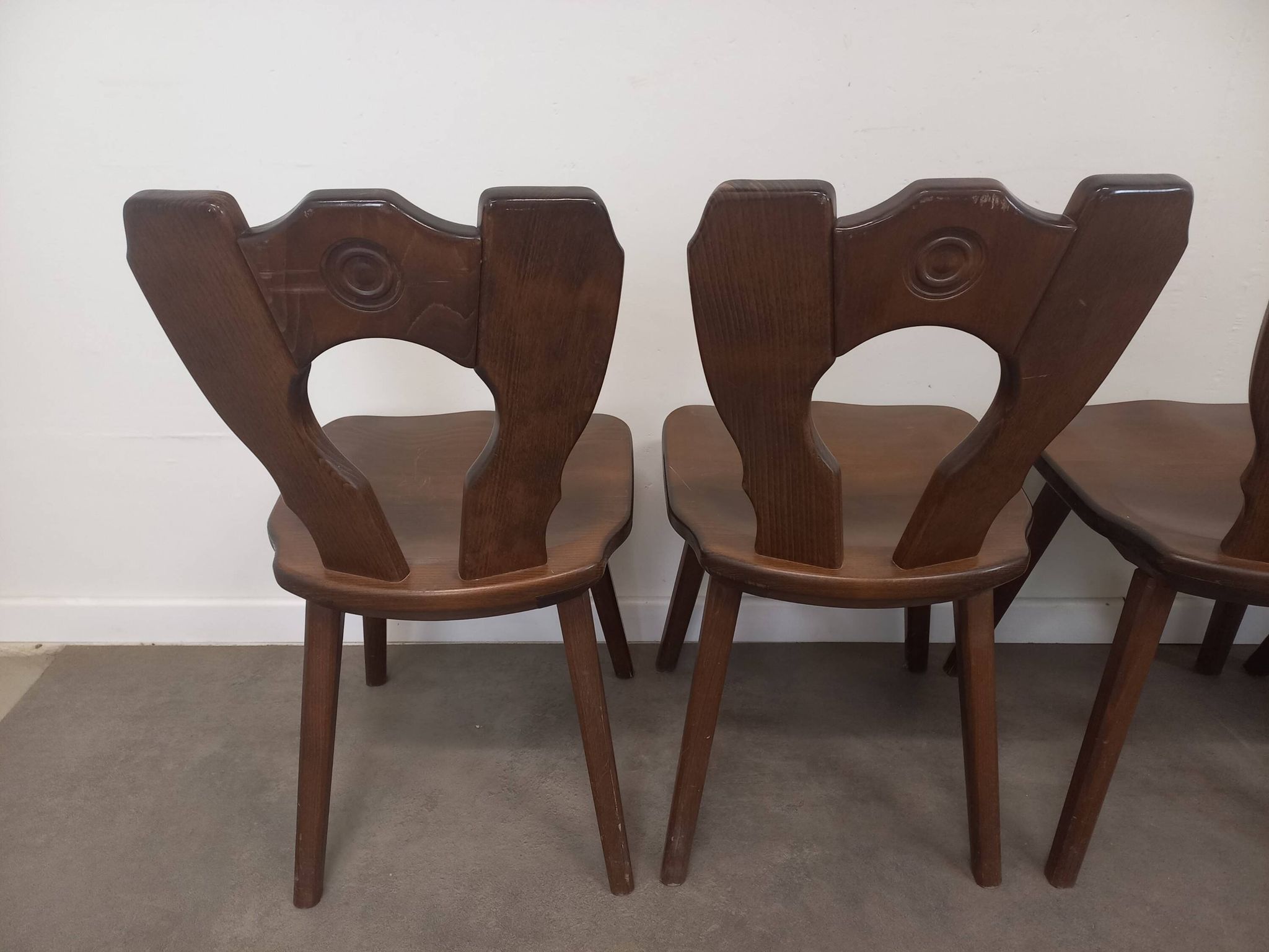 Set of 6 brutalist bistro chairs