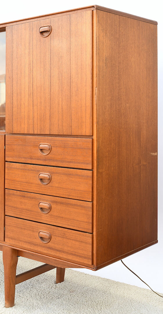 Scandinavian teak living buffet forming a showcase