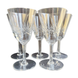 Large wine glasses (5) - Art Deco - Blown and cut crystal