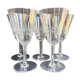 Large wine glasses (5) - Art Deco - Blown and cut crystal