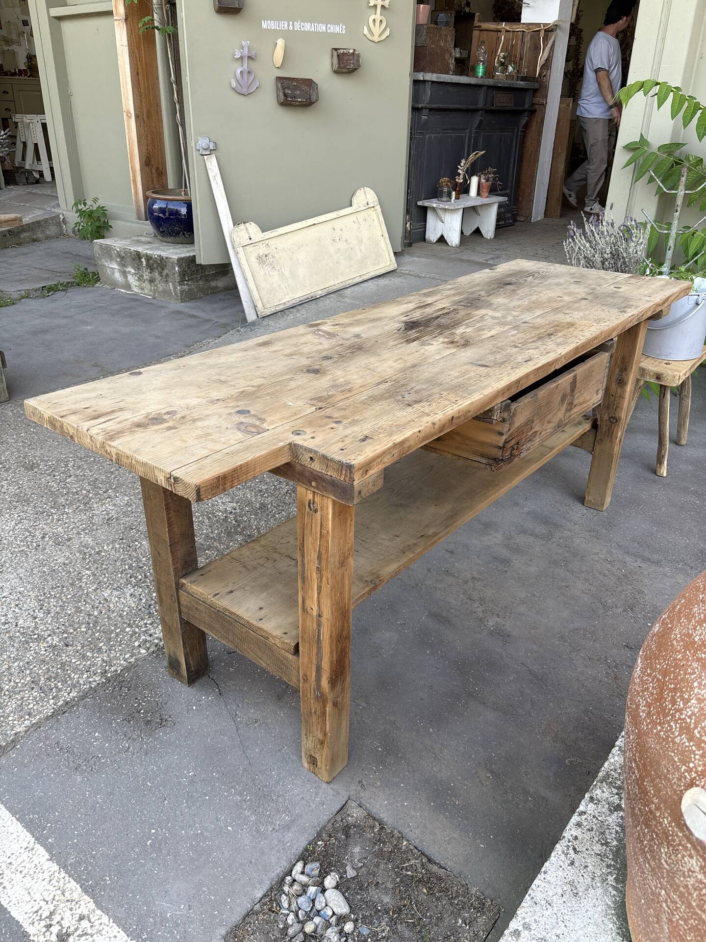 Meuble de métier en chêne