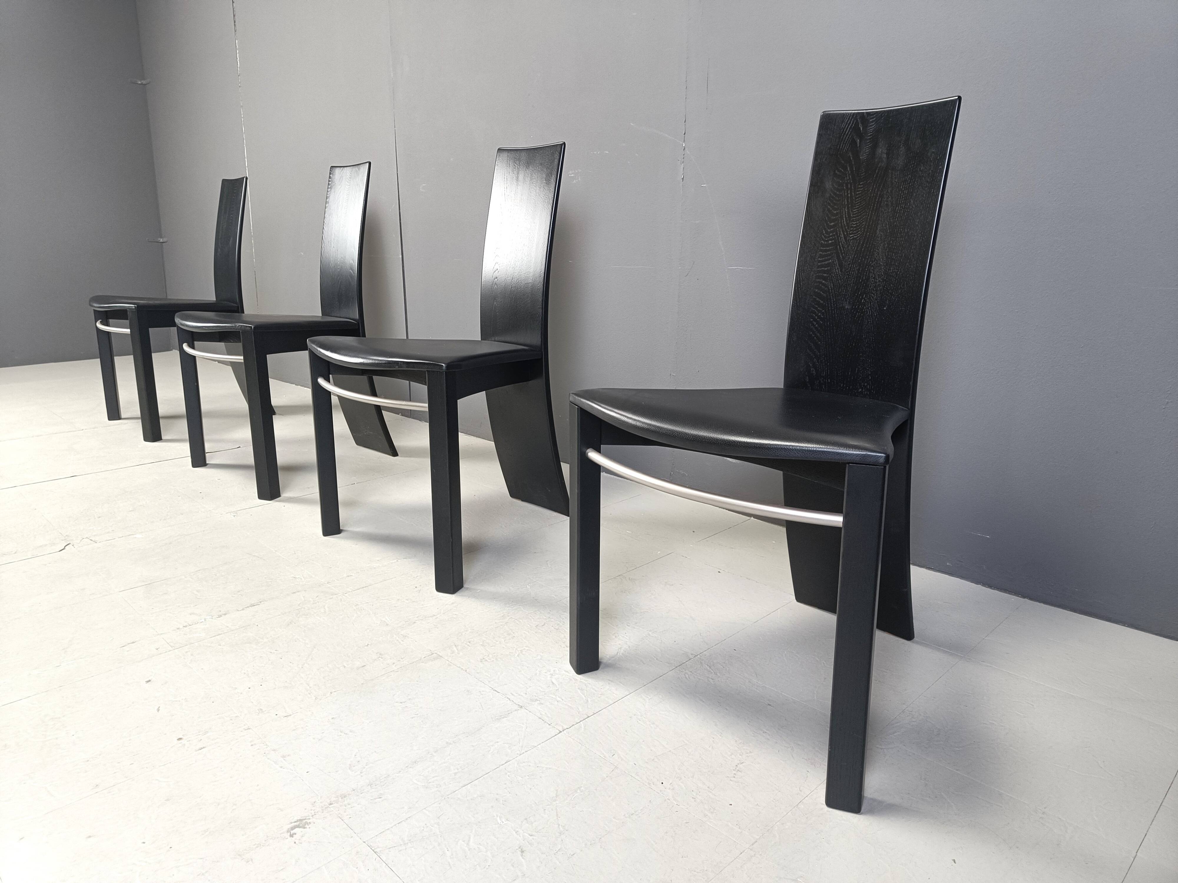 Vintage curved wooden dining chairs, 1980s