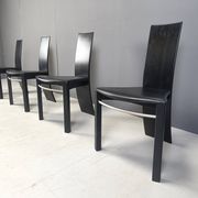 Vintage curved wooden dining chairs, 1980s