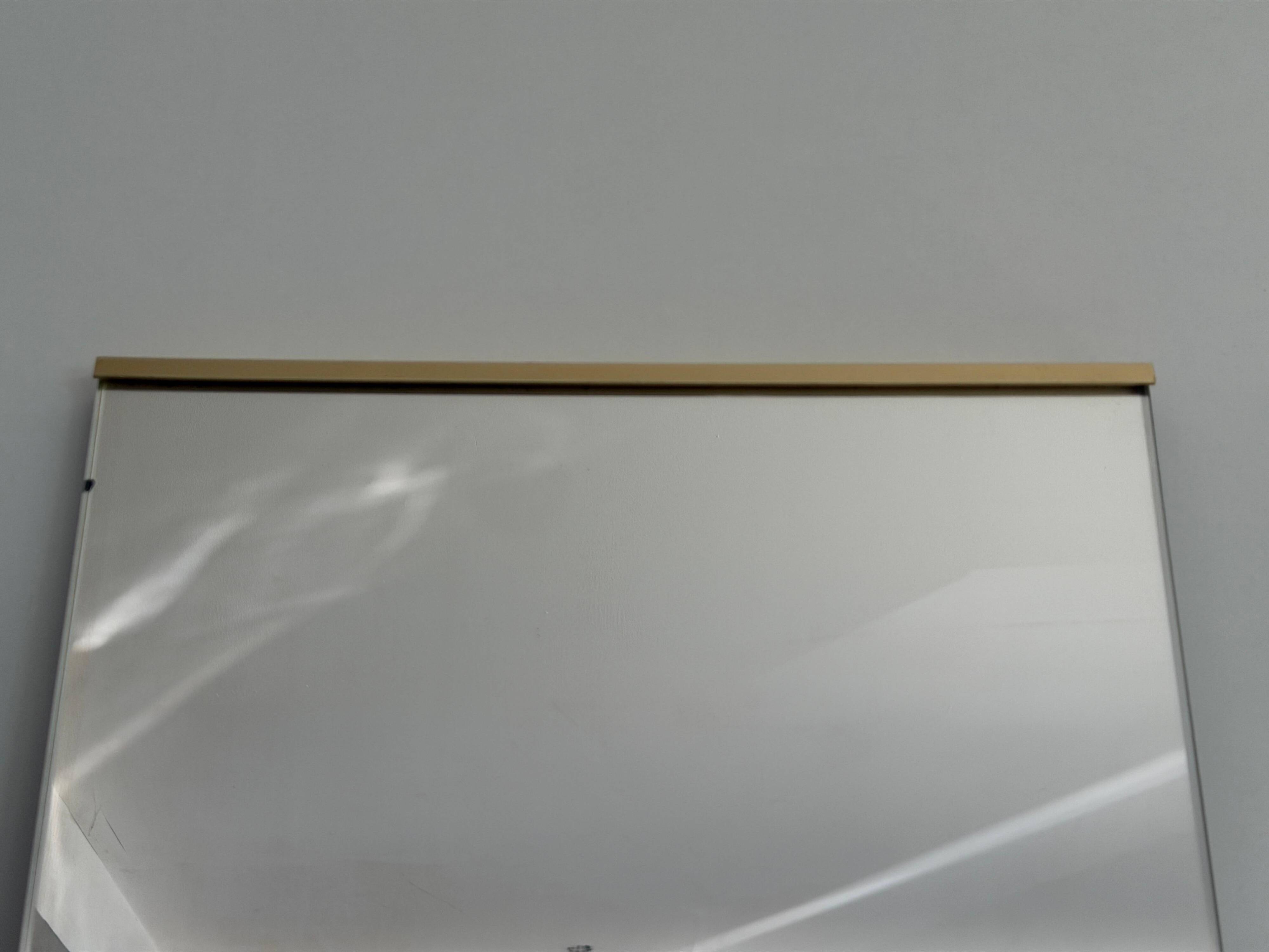 Minimalist rectangular wall mirror with a brass frame, 1960s, Germany
