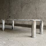 Italian marble and chrome coffee table, 1970s