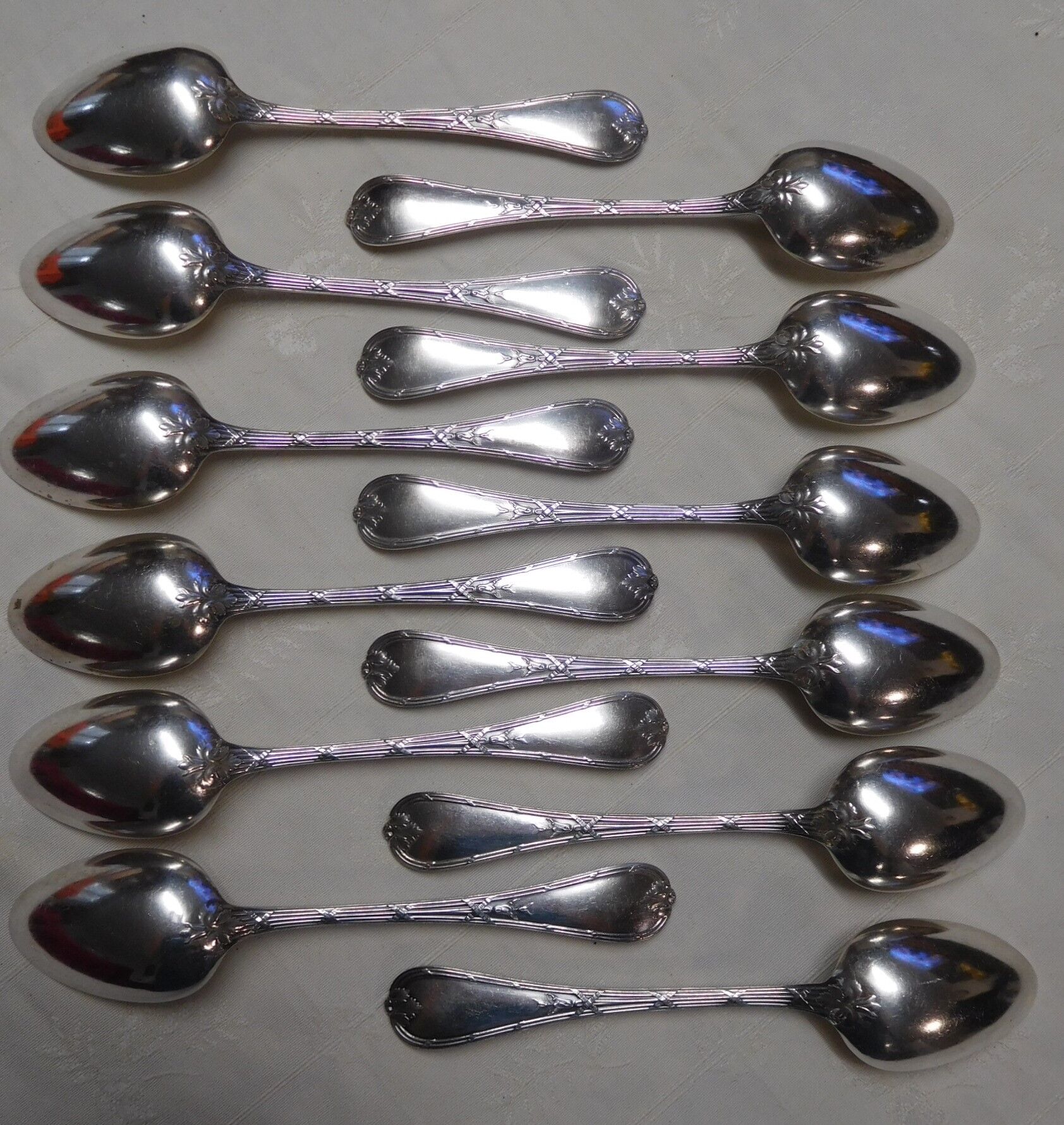Christofle service old model cross ribbons in silver plated metal