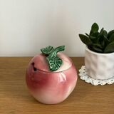 Peach-shaped slip sugar bowl