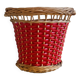 Woven rattan planter & scoubidou