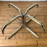 Vintage round tubular coffee table 1970