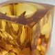Bougeoir ice cube verre ambré années 60