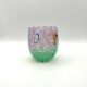 Set of 6 blown glass glasses with Effetre Murano murrine.
