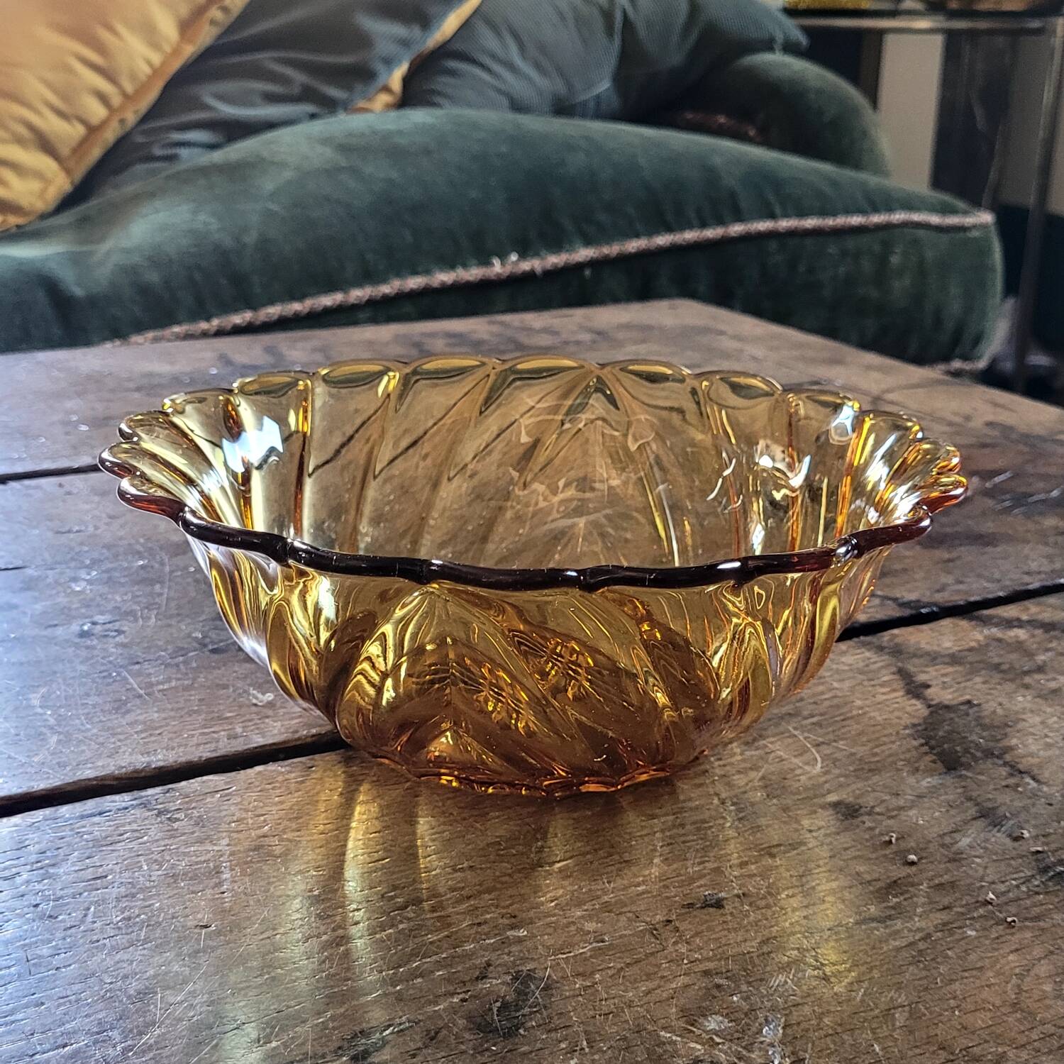60s amber glass cup